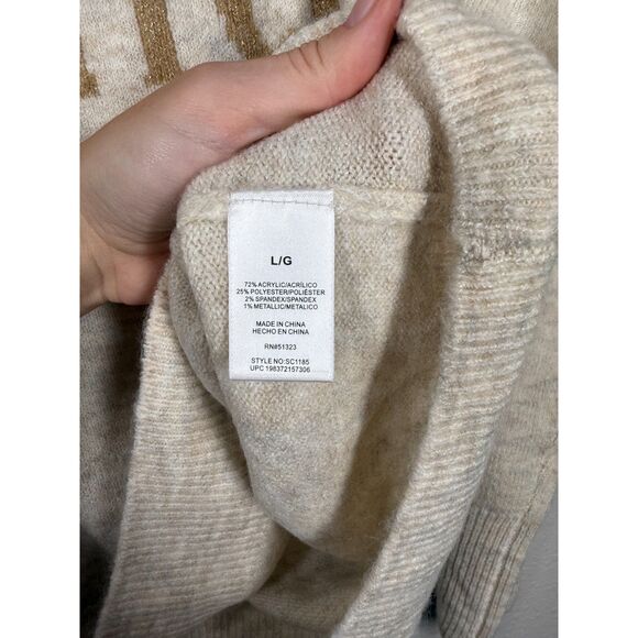 NWT Vince Camuto Womens Cream "Good Witch" Sweater Sz L Wicked Wizard of Oz - Picture 7 of 9